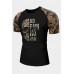 Black Camo Skull Letter Printed Raglan Sleeve Men's T Shirt Black Camo Skull Letter Printed Raglan Sleeve Men's T Shirt