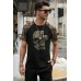 Black Camo Skull Letter Printed Raglan Sleeve Men's T Shirt Black Camo Skull Letter Printed Raglan Sleeve Men's T Shirt