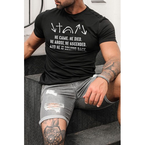 Black Men's Funny Saying Graphic Print Muscle Fit T Shirt Black Men's Funny Saying Graphic Print Muscle Fit T Shirt