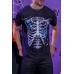 Halloween Skeleton 3D Print Short Sleeve Men's Graphic Tee