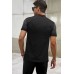 Black Gradient Color Short Sleeve Henley Men's T-shirt Black Gradient Color Short Sleeve Henley Men's T-shirt