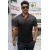 Black Gradient Color Short Sleeve Henley Men's T-shirt Black Gradient Color Short Sleeve Henley Men's T-shirt