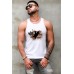 White American Flag Figure Print Men's Tank Top White American Flag Figure Print Men's Tank Top