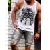 White Skeleton Print Round Neck Men's Tank Top White Skeleton Print Round Neck Men's Tank Top