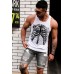 White Skeleton Print Round Neck Men's Tank Top White Skeleton Print Round Neck Men's Tank Top