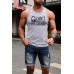Gray Headphone Letter Print O-neck Men's Graphic Tank Top Gray Headphone Letter Print O-neck Men's Graphic Tank Top