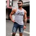 Gray Headphone Letter Print O-neck Men's Graphic Tank Top Gray Headphone Letter Print O-neck Men's Graphic Tank Top